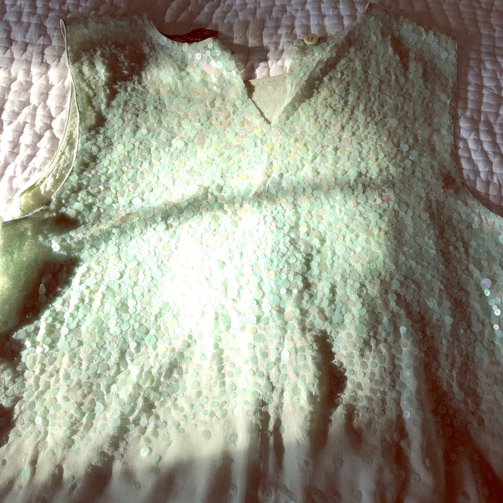 Dkny women’s emerald sequin top.
